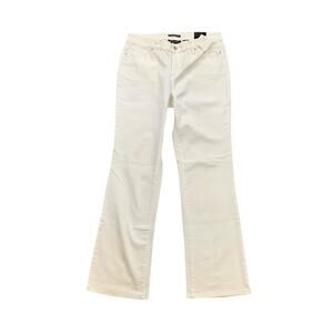 Liz Claiborne Axcess Jeans Womens 8 White Denim Relaxed Straight EasyFit *READ